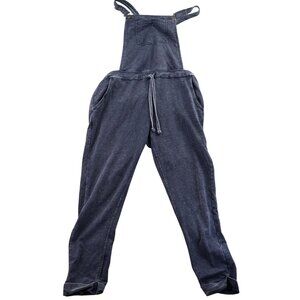 Wallflower Womens Overall Jumpsuit Medium Blue Bib Drawstring Casual Lounge